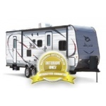 corrogated aluminum travel trailer exterior gold