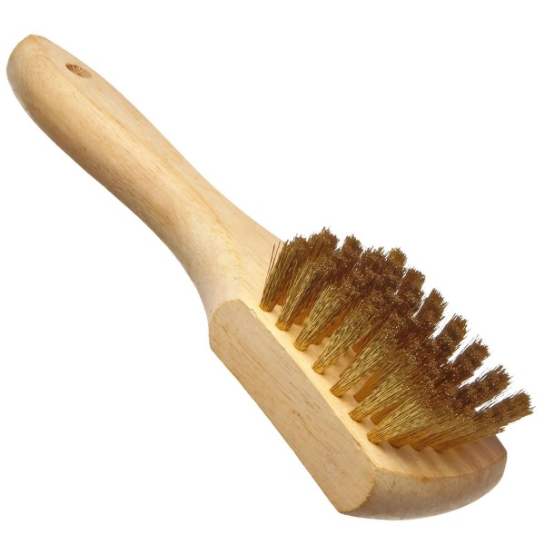 0006374 brass-tire-brush-wooden-handle