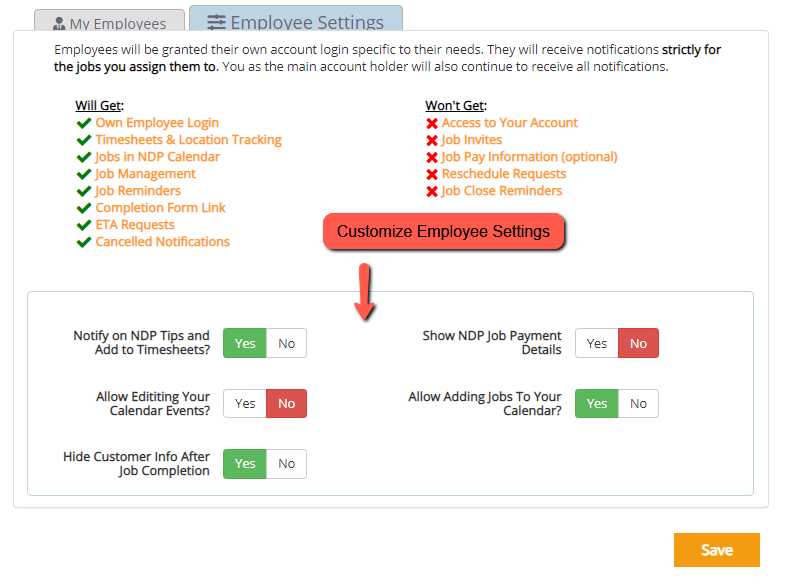Set Employee Permissions and Preferences.
